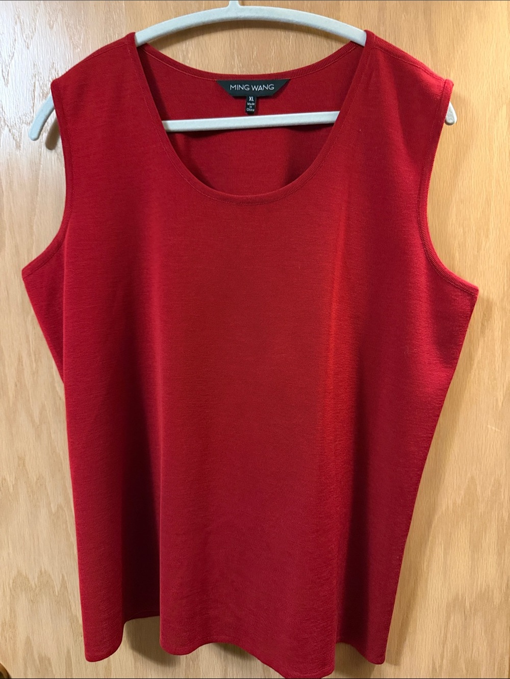 Ming Wang Bright Red Sleeveless Knit Tank